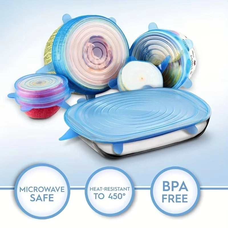 Silicone Fresh-Keeping Lid Multifunctional Bowl Lid Silicone Lid 6-Piece Set Plastic Wrap