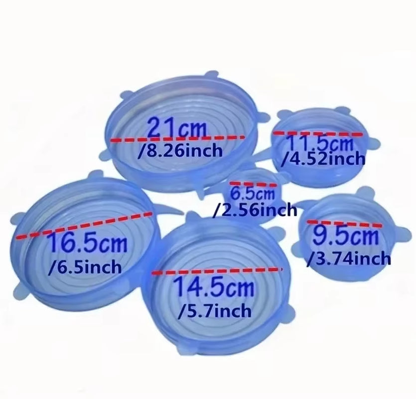 Silicone Fresh-Keeping Lid Multifunctional Bowl Lid Silicone Lid 6-Piece Set Plastic Wrap